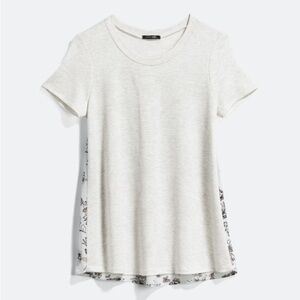 Grey Short Sleeve Top with Floral Back